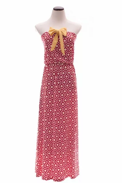 NWT Mud Pie Womens Leighton Strapless Maxi Dress Burgundy Gold S