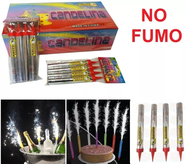 pz.10 Candele fontane freddo per torta,feste,no fumo,candeline,party,compleanno