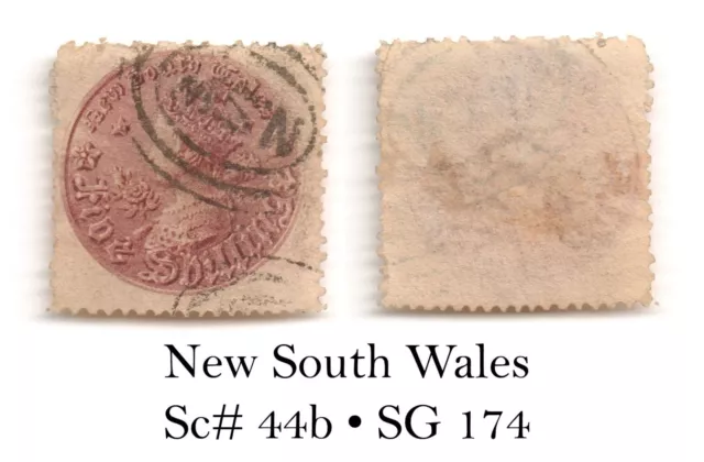 GoodChoice: NEW SOUTH WALES NSW 1861 SG174 SC44b 5/- pf.12 dull vio CV$400