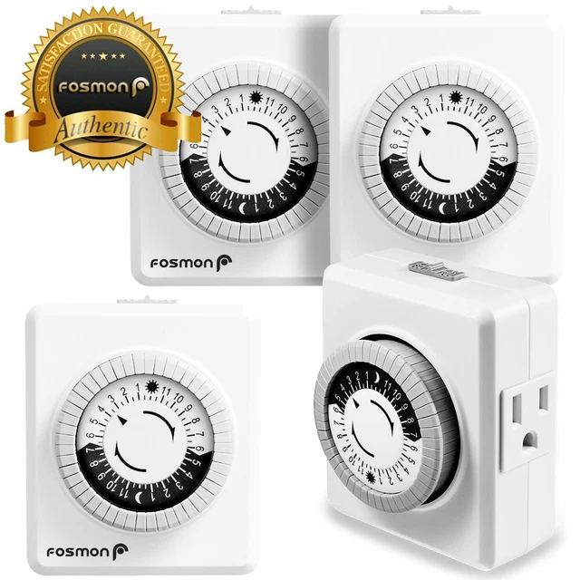 Indoor 24-Hour Plug In Grounded Daily Mechanical 2 Outlet Timer Light Switch