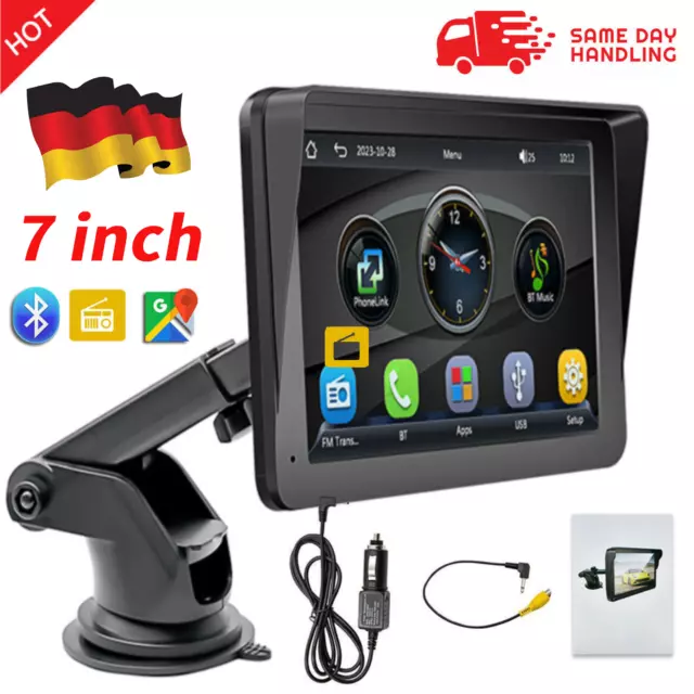 7" Tragbar Autoradio Wireless Apple CarPlay Android Auto Bluetooth Touchscreen