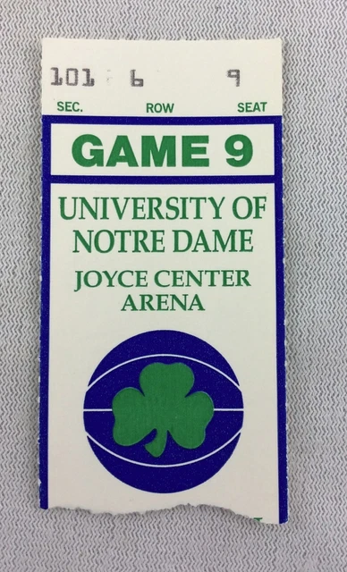 1990 01/30 Dayton at Notre Dame Basketball Ticket Stub 