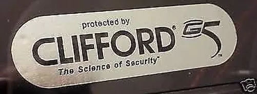 2x Clifford G5 Car Alarm Window Stickers. High Quality Bargain Buy