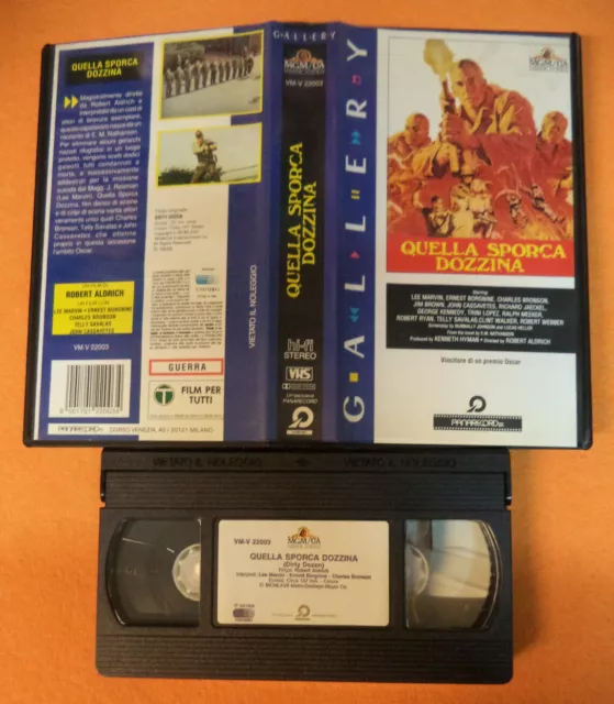 VHS Film QUELLA SPORCA DOZZINA Lee Marvin Ernest Borgnine Bronson (F224*) no dvd