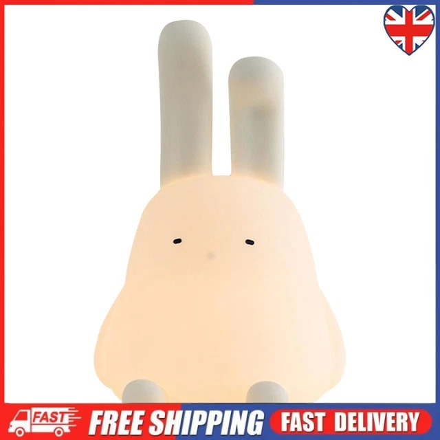 FOLDED EAR RABBIT Night Light Touch Sensor Silicone Table Lights Home ...