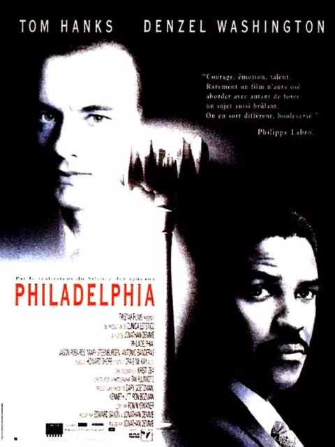 PHILADELPHIA AFFICHE CINÉMA Pliée 53x40 Movie Poster TOM HANKS Denzel  Washington EUR 9,90 - PicClick FR
