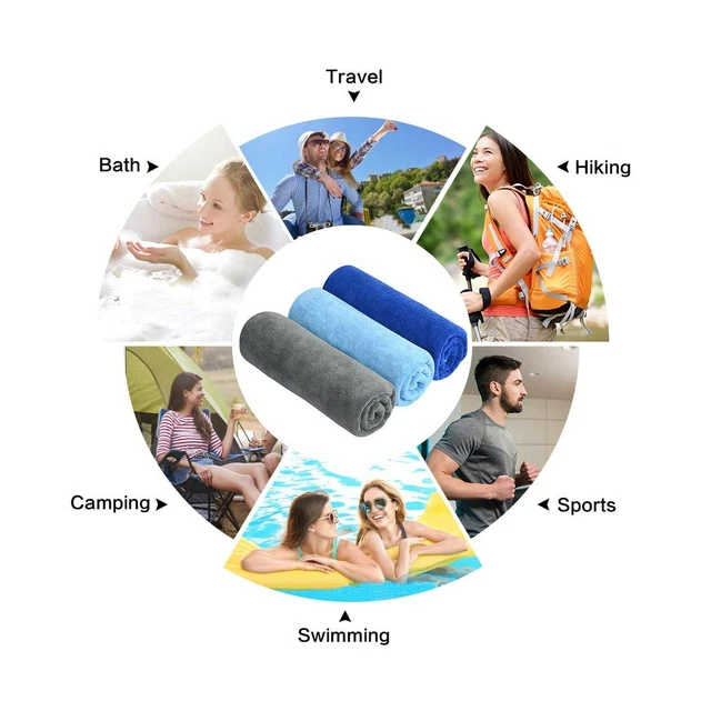 Microfiber Gym Towels Sports Fitness Workout Sweat Comfortable Fast Drying Soft 3