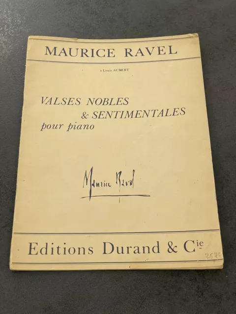 Livre Livret Partition Musique ancien Maurice Ravel Valses Nobles Sentimentales