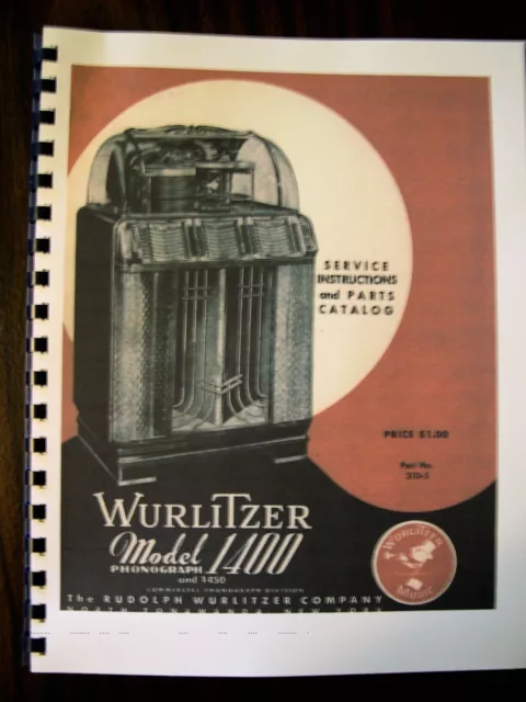 Wurlitzer Model 1400 - 1450 Jukebox Manual