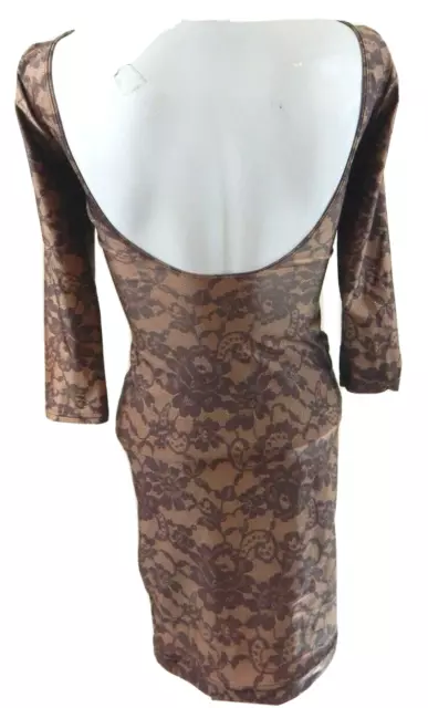 American Apparel Women's Small Dress Lace Print Open Back Bodycon Tricot EUC 2