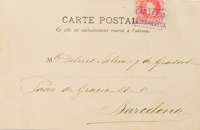 Cataluña. Historia Postal. SOBRE  243. 1904. 10 cts rojo (sello adherido tambié