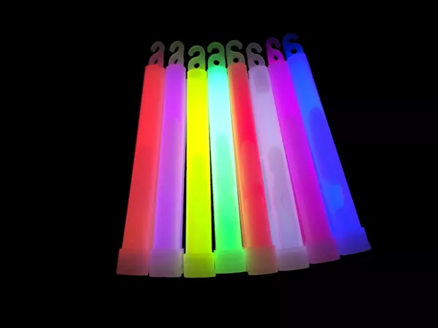 25x 6 inch 1.5cm Thick Glow Sticks - Mixed 6" 15mm Glowsticks Parties, Festivals 2