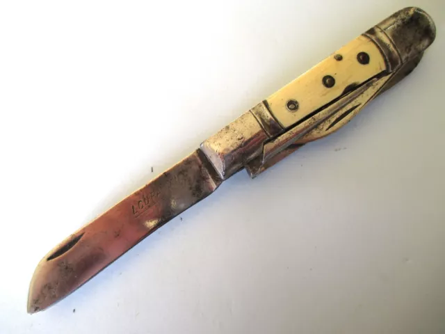 COUTEAU ANCIEN LE TOURANGEAU LOUPAISAN rare 4 pièces Old knife Messer Coltello