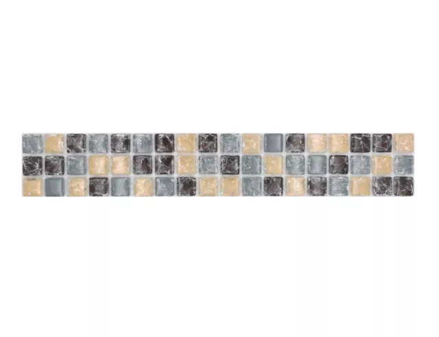 10 x bordi a mosaico mosaico in vetro rotti bordi a parete grigio beige marrone