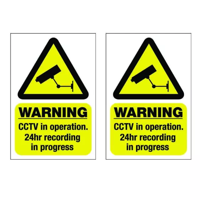 2 X CCTV in operation - Warning stickers signs - Self Adhesive or  Static Cling