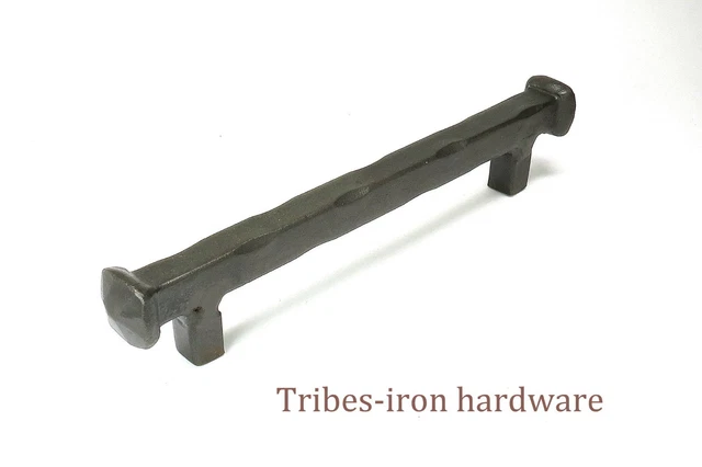 7" Cabinet Pull Handle Hand Forge 128mm Square Iron Kitchen Drawer Cupboard Door