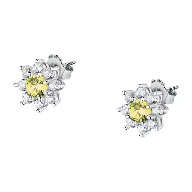 Orecchini Morellato Tesori SAIW188 Earrings Argento Punto Luce Giallo Fiore