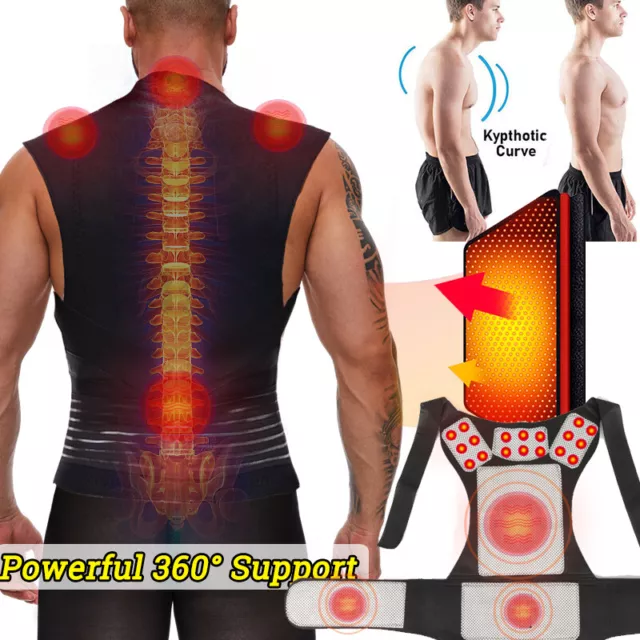 Magnetic Posture Corrector Bad Back Lumbar Shoulder Support Belt Brace Men Women
