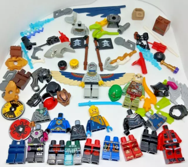 Lego Mini Figure Parts and Accessories Bundle Job Lot. 70+ pieces minifigure