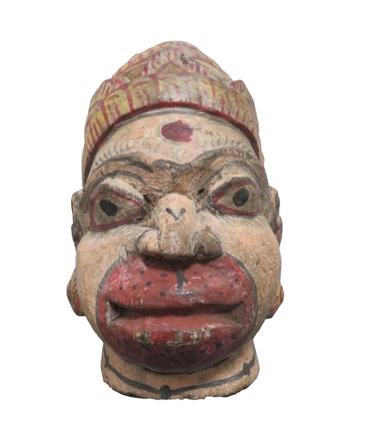 Ensemble de 3 têtes de femme décoratives en terre cuite rouge