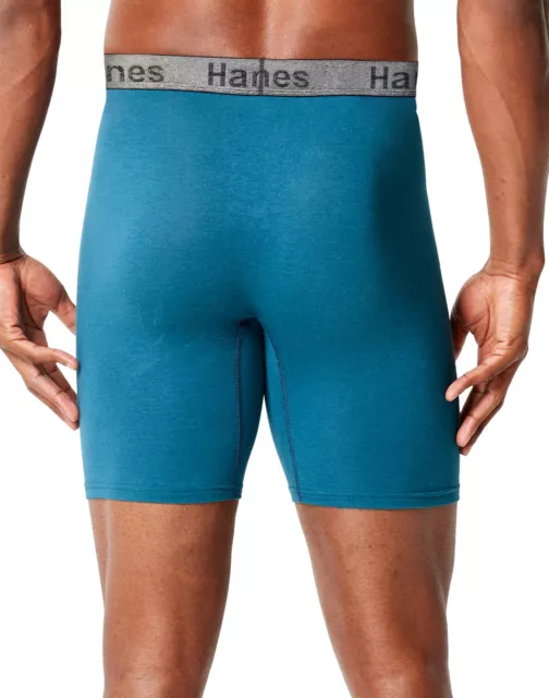 Hanes Men's Boxer Briefs 3 pack Comfort Flex Ultra Soft Cotton Stretch Long Leg 2