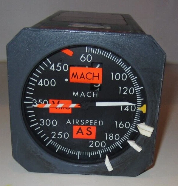 AIRCRAFT INDICATOR AIRBUS Mach Speed Indicator 4 In Face Sperry P/N ...
