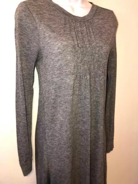 QUIKSILVER (roxy) womens S - Heathered GRAY lightweight KNIT L/S Casual Dress 3