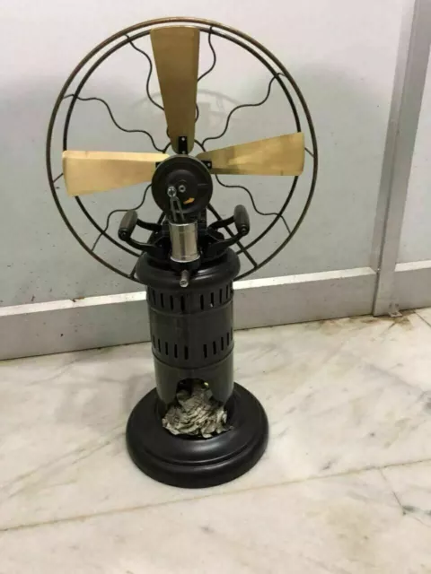 Nautical Brass STEAM Engine Working Fan Model Old style table Kerosene Oil Fan 2
