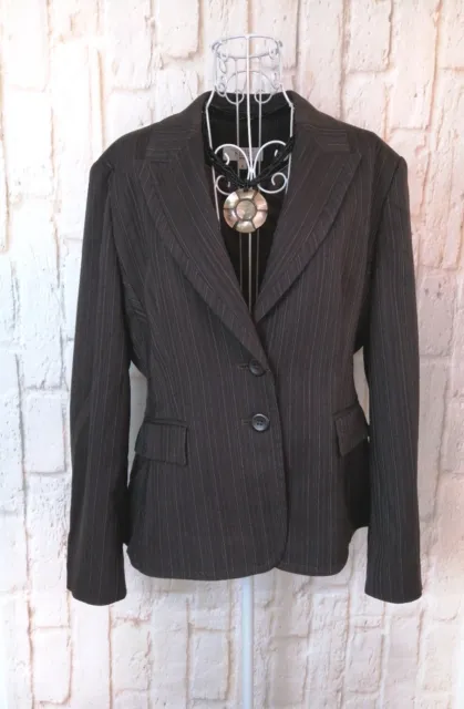 Next Tailored Suit Jacket Blazer Formal Smart Work Office Size 16 (Petite) Brown