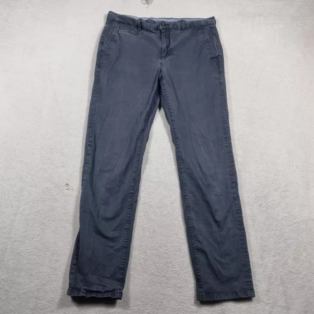 Country Road Mens Chino Pants Size 34W 30L Blue Straight Relaxed Fit Casual