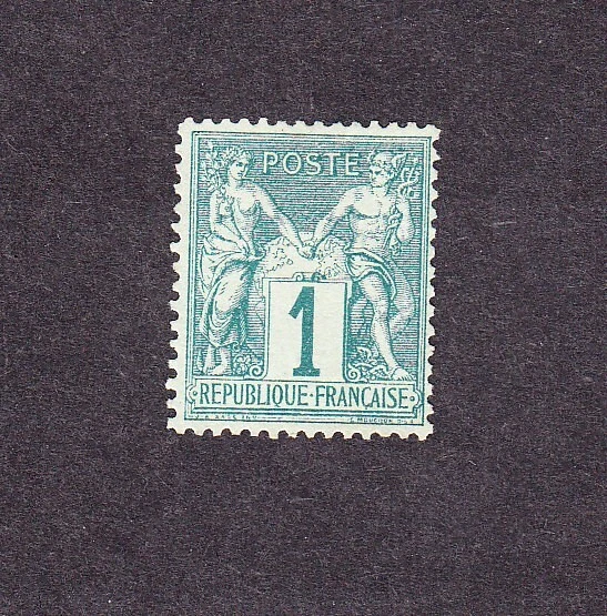 France N°61 SAGE type 1 non oblitéré 1 c vert  voir scan 