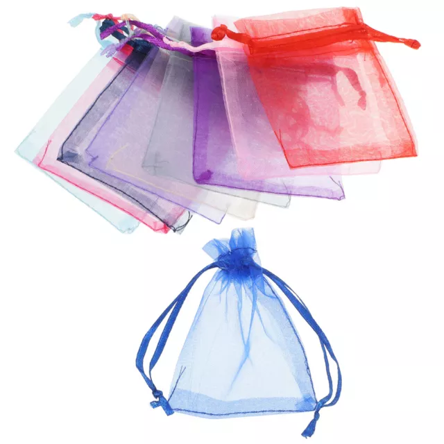 100pcs Jewelry Bags Gift Pouches Organza Small Bags Sundries Bags Drawstring