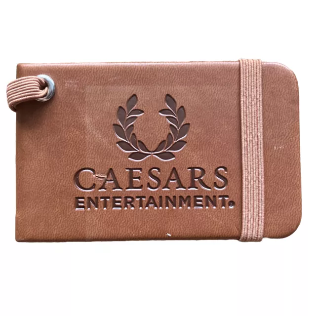 Leeman Leather Luggage Tag Caesars Entertainment Prime Line Travel Label Brown