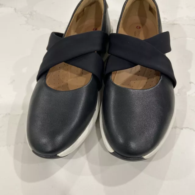 NEW CLARKS SLIP on Shoes Black Women Size 10M Unstructured Un Rio Cross ...