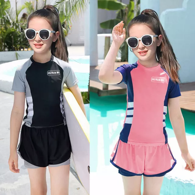 Girls Kids Tankini Set Swimming Bikini Costume Swimsuit Beach Clothes Swimwear