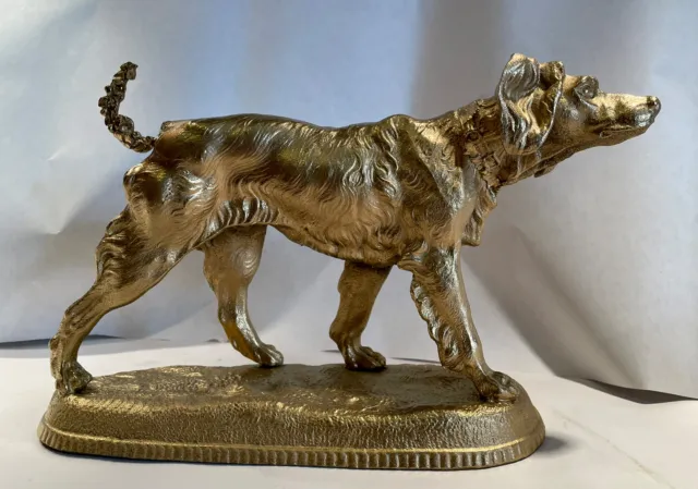 Large Antique French Cast Metal Dog/Canine Statue Attributed to Jules Moigniez