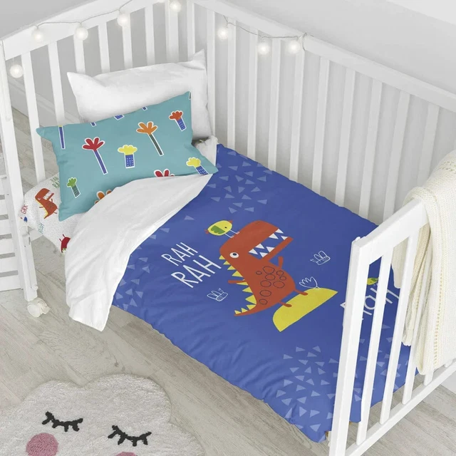 Housse de couette + taie d'oreiller Funnysaurus 100% coton