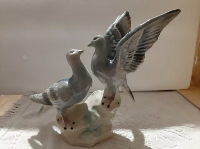 #114# Tauben-Paar Keramik Figur Vögel W. Germany 821 Julius Griesbach ANTIK 50er 3