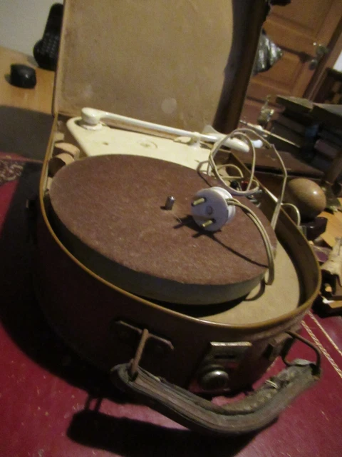 Électrophone / Tourne-disque Vintage Philips à Lampes - Mallette Grise