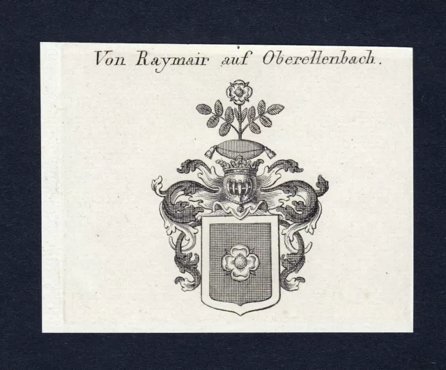 1820 Raymair Oberellenbach Armoiries Adel Coat De Arms Gravure sur Cuivre