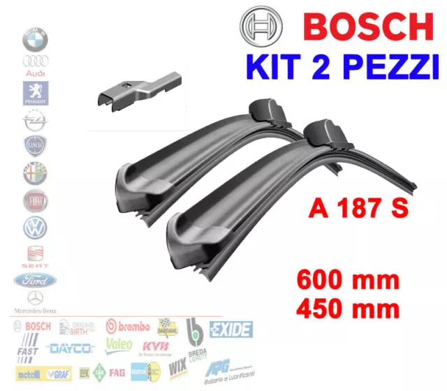 Kit 2Pz Spazzole Tergicristallo Gomma Bosch 3397007187 Aerotwin 60 45 Cm A187S