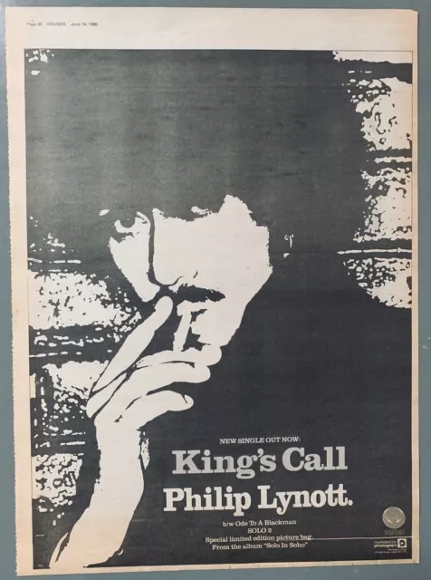 THIN LIZZY PHIL LYNOTT 1980 vintage POSTER ADVERT KING'S CALL