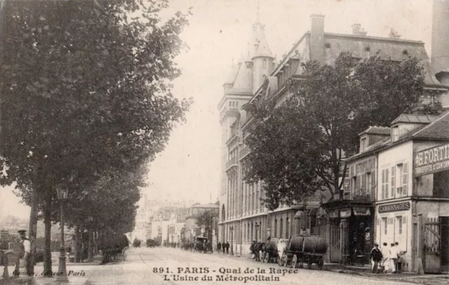 75  Cpa  Debut 1900 Paris  Quai De La Rapee L'usine Du Metropolitain