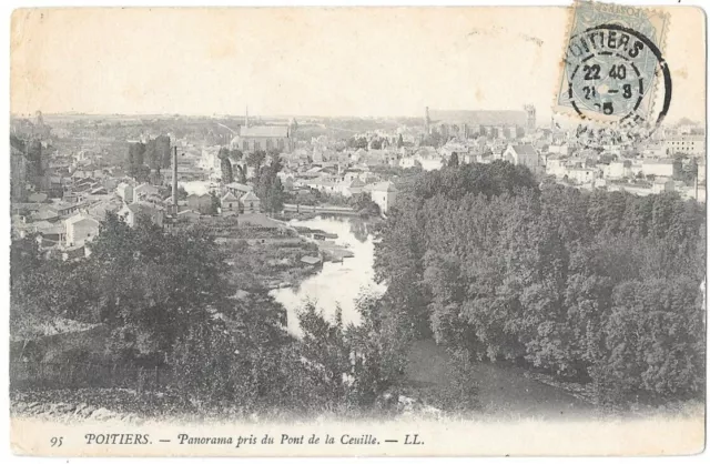 POITIERS 86 Vue du Pont de la Ceuille CPA précurseur écrite à Mr Perrin en 1905