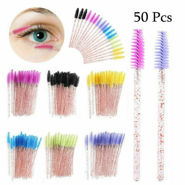 Práctico cepillo de pestañas desechable máscara de pestañas piezas plástico spoolie 10 cm