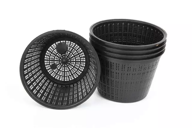 Baskets 5 X 14cm 1 litre new round plastic aquatic pots baskets for water pla...