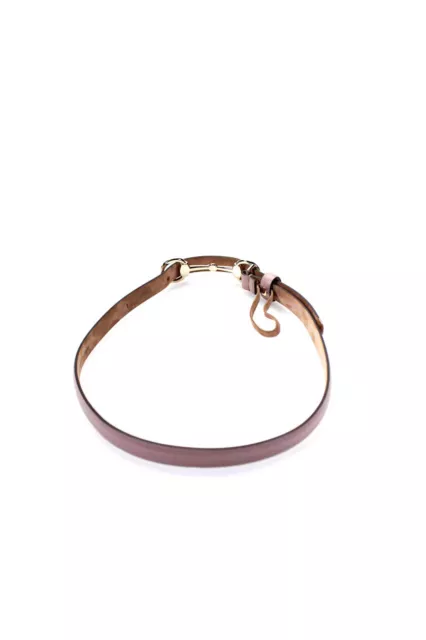 Gucci Womens Skinny Leather Horsebit Buckle Belt Light Pink Size 36 3