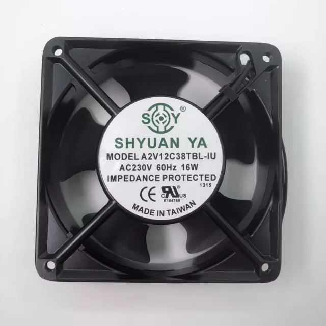 SHYUAN YA A2V12C38TBL-IU 12038 AC230V 16W 12CM Metal Cooling Fan