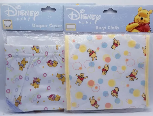 NOS Vintage Disney Classic Pooh  BABY diaper cover & burp cloth WINNIE THE POOH