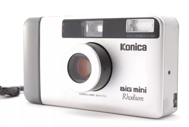 [N MINT/LCD Works] Konica Big Mini Rhodium Point & Shoot Film Camera From JAPAN